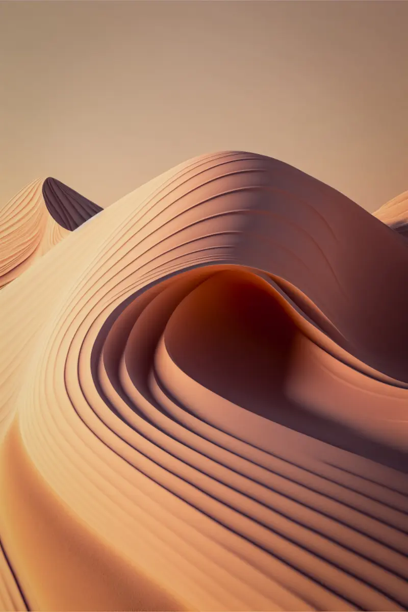 Curled peach paper
